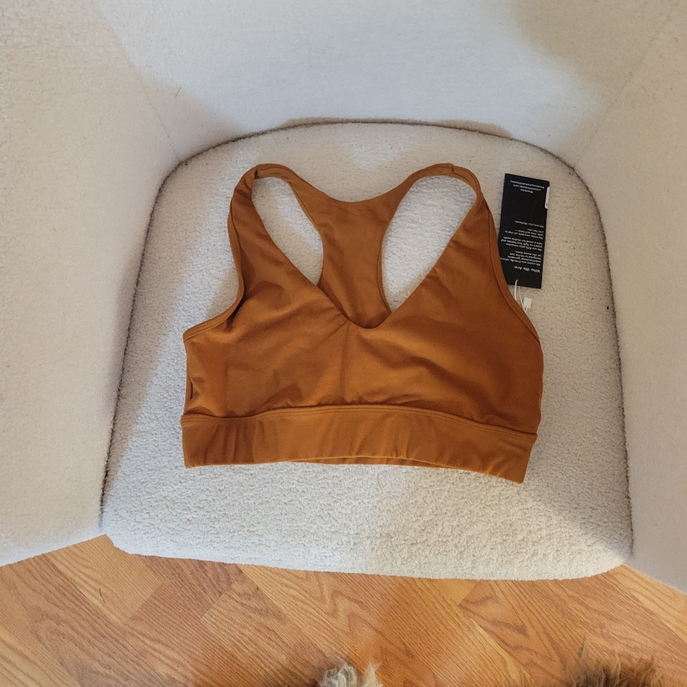 Wolven Racerback Bra, Size L, Turmeric